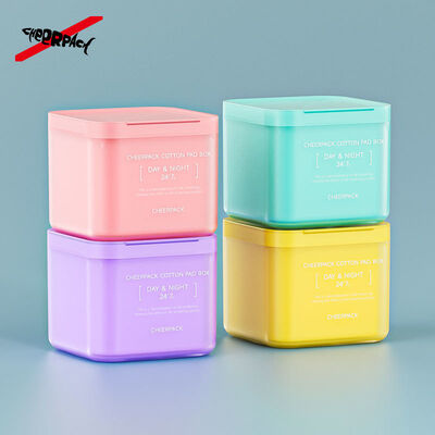गुणवत्ता  100 Sheet Skincare Cotton Pad Box 2.0 Bulk Order Plastic Jars with Removable PP Liner Food Grade for Cosmetic Brands/OEM कारखाना
