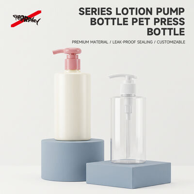 गुणवत्ता  250ml 300ml 500ml PET Lotion Pump Bottle | Cosmetic Shampoo Packaging Supplier | Multi-size cylinder PET bottle, 24 thread neck, leak-proof. Custom color & logo for shampoo, body wash, skincare liquid कारखाना