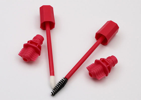 गुणवत्ता  Red Plastic Spout Nozzle With Brush For Lipstick Sacket Or Mascara Bag कारखाना