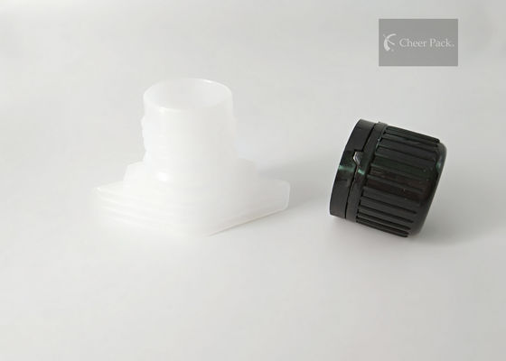 प्लास्टिक लाँड्री तरल थैला के लिए काले / सफेद मोड़ शीर्ष कैप, आकार अनुकूलित