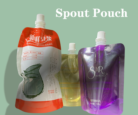 200ml 500ml 1000ml जेली दूध कॉफी स्किनकेयर और पर्म वाटर के लिए अनुकूलित स्टैंड अप पॉच