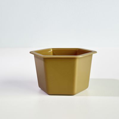 एल्यूमीनियम पन्नी ढक्कन के साथ 80 मिलीलीटर हेक्सागन पीपी डिस्पोजेबल कप