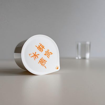 खाद्य पैकेजिंग के लिए एल्यूमीनियम पन्नी ढक्कन के साथ 65ml पीपी/पीएस प्लास्टिक कप