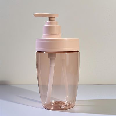 आवश्यक तेल शैम्पू और लोशन के लिए प्रेस पंप के साथ 400ml 500ml पीईटी प्लास्टिक कॉस्मेटिक बोतल