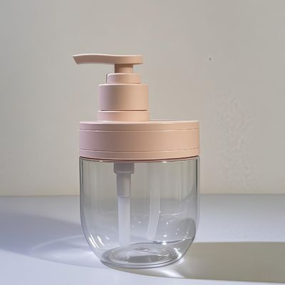 आवश्यक तेल शैम्पू और लोशन के लिए प्रेस पंप के साथ 400ml 500ml पीईटी प्लास्टिक कॉस्मेटिक बोतल
