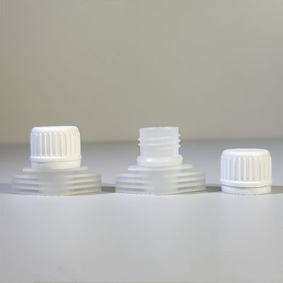 पोर्टेबल और टिकाऊ 16 मिमी पीई प्लास्टिक स्क्रू कैप, फ्लिप टॉप स्पआउट ढक्कन के साथ, पेय पदार्थों के लिए खाद्य ग्रेड सुरक्षित रिम, लचीला पैकेजिंग