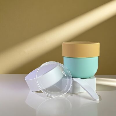 150-500 मिलीलीटर कॉस्मेटिक फेस एंड बॉडी क्रीम (चियर पैक) के लिए स्क्रू टॉप और यूवी प्रिंटेड लेबल के साथ फूड ग्रेड पीपी प्लास्टिक जार