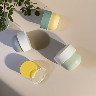 150-500 मिलीलीटर कॉस्मेटिक फेस एंड बॉडी क्रीम (चियर पैक) के लिए स्क्रू टॉप और यूवी प्रिंटेड लेबल के साथ फूड ग्रेड पीपी प्लास्टिक जार