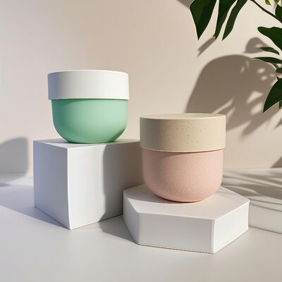 150-500 मिलीलीटर कॉस्मेटिक फेस एंड बॉडी क्रीम (चियर पैक) के लिए स्क्रू टॉप और यूवी प्रिंटेड लेबल के साथ फूड ग्रेड पीपी प्लास्टिक जार