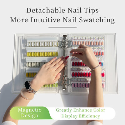अलग करने योग्य पारदर्शी ऐक्रेलिक चुंबकीय नेल आर्ट डिस्प्ले बोर्ड 120/180/240 रंग पुस्तक प्लास्टिक उपकरण नेल टिप्स मेड जेल के लिए